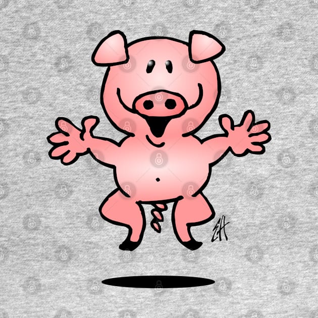 Jumping pig by Cardvibes